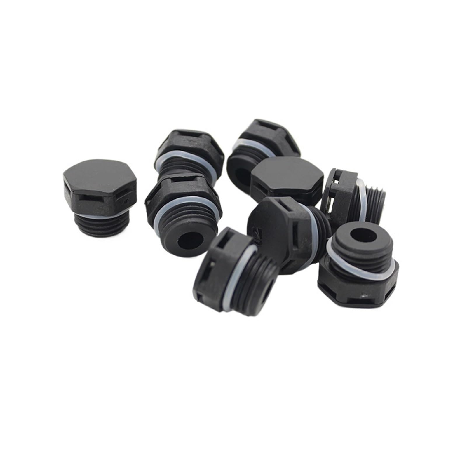 Valvola impermeabile e traspirante Connettore valvola di sfiato con vite di ventilazione impermeabile a pressione M20 IP68(M16,GREY_10PCS)