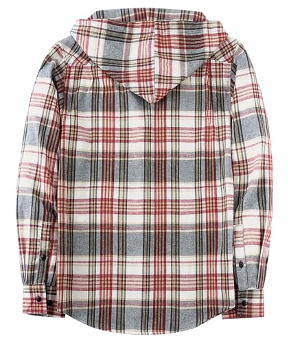 Mens Hooded Flannel Shirts Long Sleeve Casual Plaid Button Down Shirt with Hood2