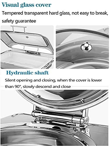 cvhtroe Chafing Dishes, Chafers und Buffetwärmer aus Edelstahl, 6L Speisenwärmer mit Warmhaltetablett für… – Bild 7