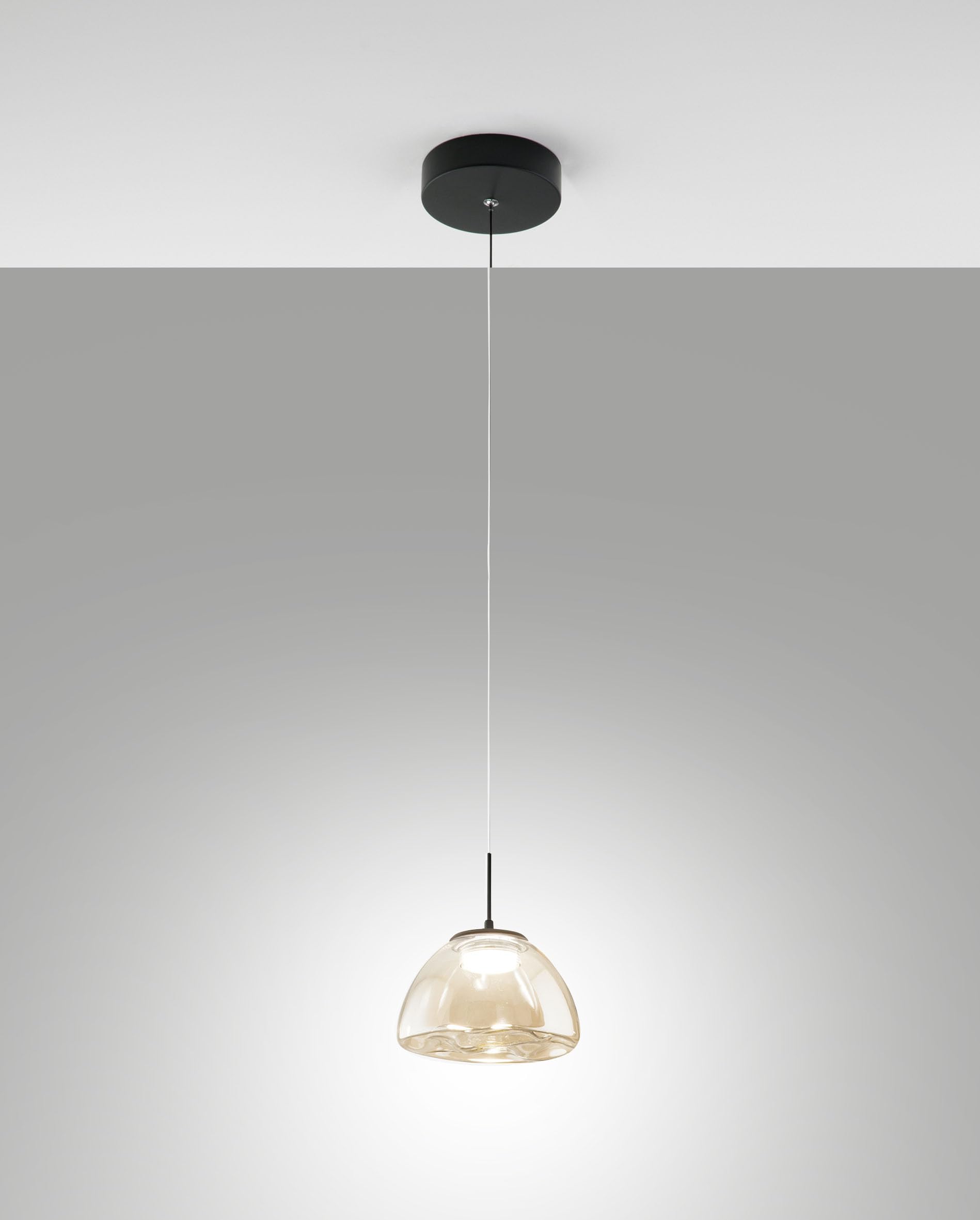 Lucille pendant lamp made of metal and borosilicate glass, LED 8 W, dimmable, colour temperature 2700 K/3000 K/4000 K, Ø 16 cm - Lucille