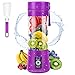 Tragbarer Mixer, MIAOKE persönlicher Mini-Saftmixer, USB wiederaufladbarer Entsafterbecher mit sechs Klingen in 3D, Smoothie Blender Home/Office/Outdoor, Dunkelviolett
