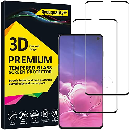 4youquality Tempered Glass Screen Protector for Samsung Galaxy S10, 2-Pack, [LifetimeSupport][Impact-Resistant][Anti-Shatter][Anti-Scratch]