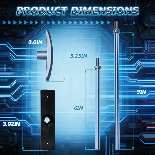 Image of RV Dump Valve Handle 9 inch & 6 inch, RV Waste Valve Handle Replacement, RV Waste Valve Extension Tube Kit,Includes Connecting Rod Tube, Aluminum Head and Black Head Gate Valve, 1 Pack
