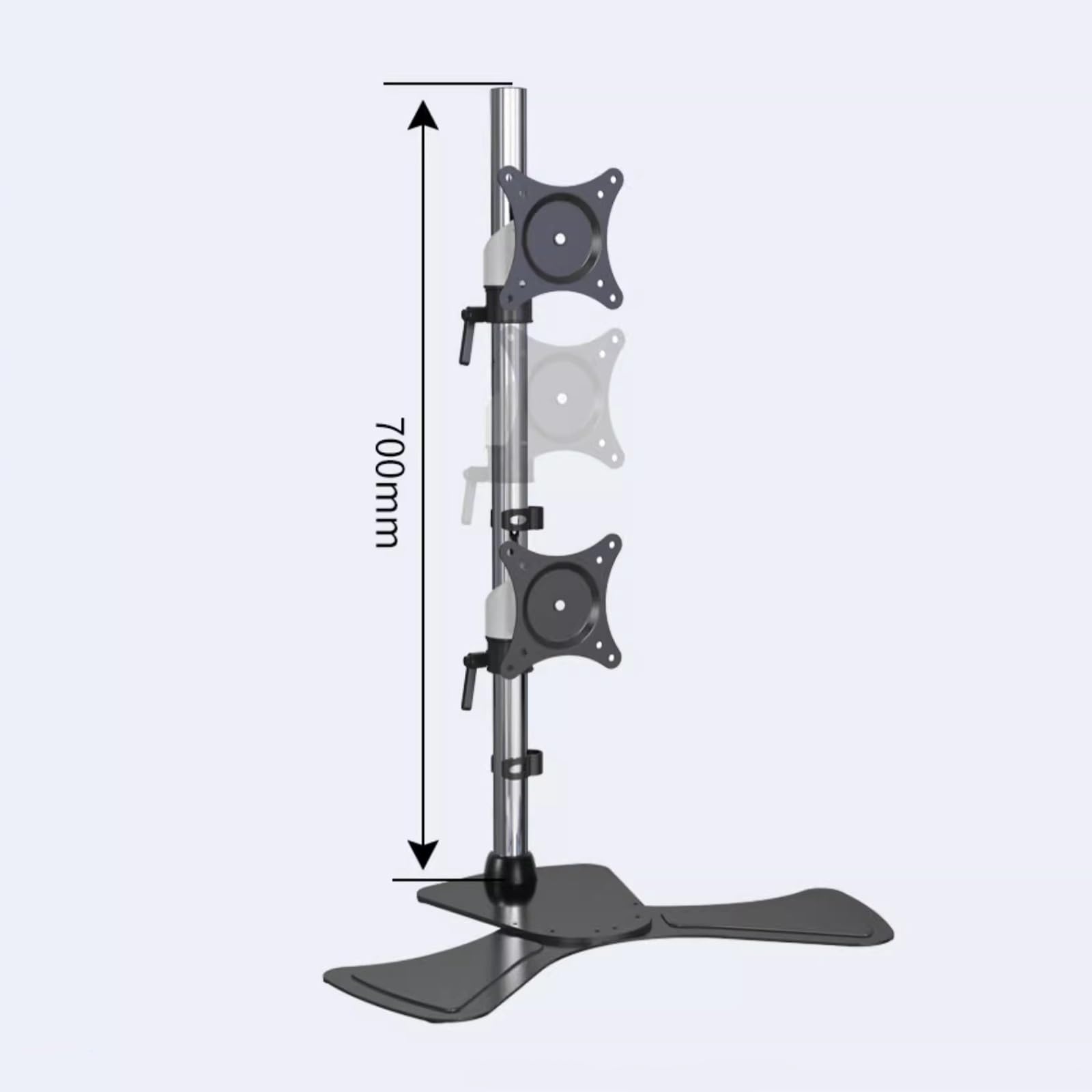 Supporto Doppio Monitor per scrivania, Montaggio Verticale dello Schermo dello Stack Si Adatta a 17-27 Pollici Display Fino a 17,6 lbs ciascuno, Altezza ergonomica Regolabile Riser con Tilt Girevole,