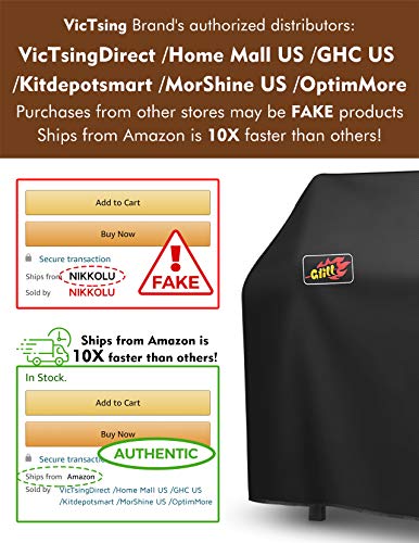 image for VicTsing Grill Cover, 72-Inch Waterproof BBQ Cover, 600D Heavy Duty Ga