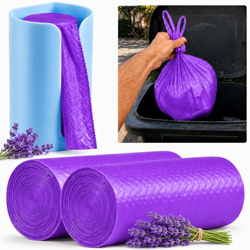 Large Adult Diaper Disposal Bags 23x18 with Wall Mount Storage Box 96 Pcs Disposable Diaper Sacks Odor Lock to Reduce Embarrassment Travel & Incontinence Disposal Bags for Home & Travel Purple