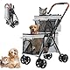 Joyfultails Hundebuggy Faltbar, Hundewagen Haustier Kinderwagen Hundebox Klappbar, Haustiere Buggy Geeignet für kleine Hunde und Katzen unter 20 kg (Grau)