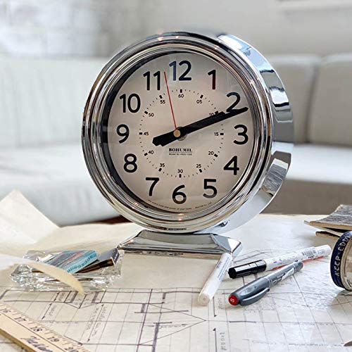 ダルトン(Dulton) ボフミル クロック クローム 遊びこころをプラスした置き時計 高さ220mm 幅215mm 奥行き80mm K925-1256CR [2]