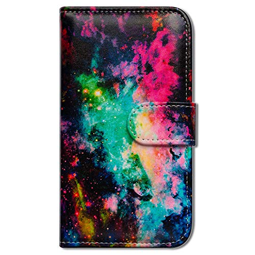 Image of Bcov Case for OnePlus Nord N200 5G, Colorful Universe Sky Leather Flip Phone Case Wallet Cover with Card Slot Holder Kickstand for OnePlus Nord N200 5G