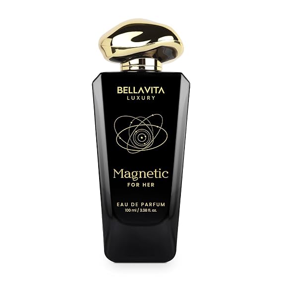 Bellavita Luxury Magnetic for her Eau de Parfum | 100 ml (3.4 fl.oz.) | Perfume for Women | Floral-Gourmand, Cassis, Rose, and Caramel Notes | Long Lasting Women's Day Special Fragrance