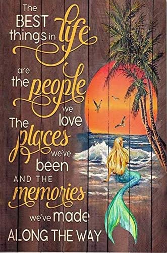 LIANTSH Póster de metal retro con texto en inglés "She Had The Soul of a Gypsy The Heart of a Hippie The Spirit of a Fairy - Póster de metal, arte de pared, letrero de aluminio vintage para decoración