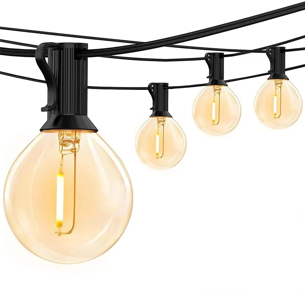 Concept Kart G40 LED Outdoor Globe String Light Bulbs, 25 Pack, Shatterproof Lighting for Patio Decor Diwali Christmas Cafe Bistro Garden Porch Backyard Party Home
