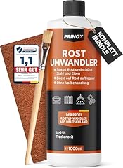 PRINOX Profi Rostumwandler 1000ml Set - Rostentferner u.a. für Auto und Fahrrad inkl. Schleifvlies & Pinsel - Entroster mit schneller Wirkung zum Entfernen von Rost - Lackierbereit