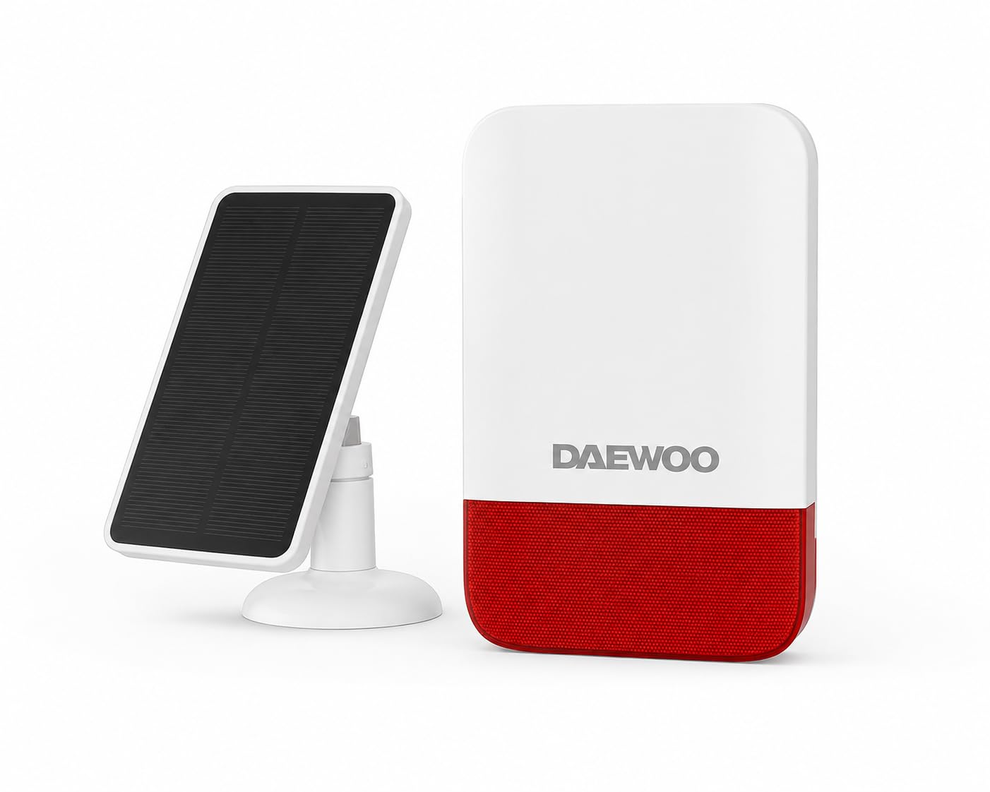 Sirène Extérieure Solaire Daewoo WOS305S – 110 DB – Panneau Solaire Inclus – Anti-Arrachement – Batterie 5000 mAh – Portée 100 m – Compatible Touch AM301/AM302 & Vigilia – sans abonnement