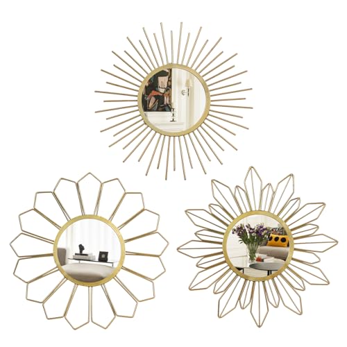 hogardeck Metal Mirrors Wall Decor - 3 Pcs 11" Metal