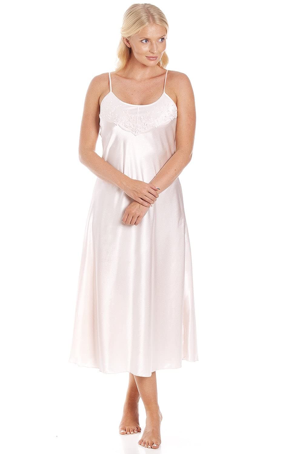 Camille Women's Satin Chemise - Peach - Size 14-16