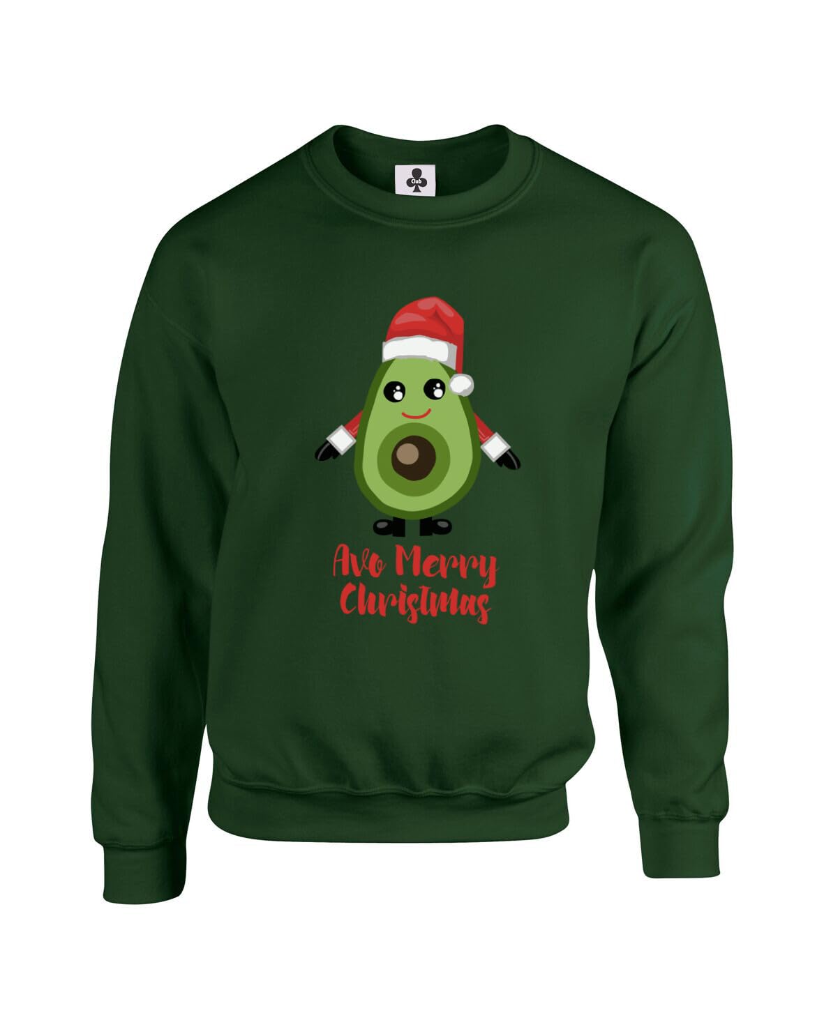 Taylor Brown Unisex Dark Heather Red Text, Avo Merry Christmas, Avocado, Xmas Festive Trending Funny Adults Sweatshirt Jumper