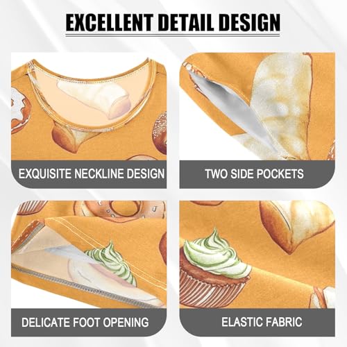 senya Orange Various Breads Summer Pajamas Set Short Cotton Sleepwear 2 Piece4