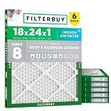 Filterbuy 18x24x1 Air Filter MERV 8 Dust & Allergy Defense.....