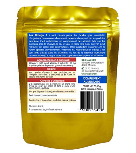 NAKURU | Oméga 3 | 90 Capsules de 705mg | Gamme Boost | Fabriqué en France | L'Huile de Poisson ! – Image 3