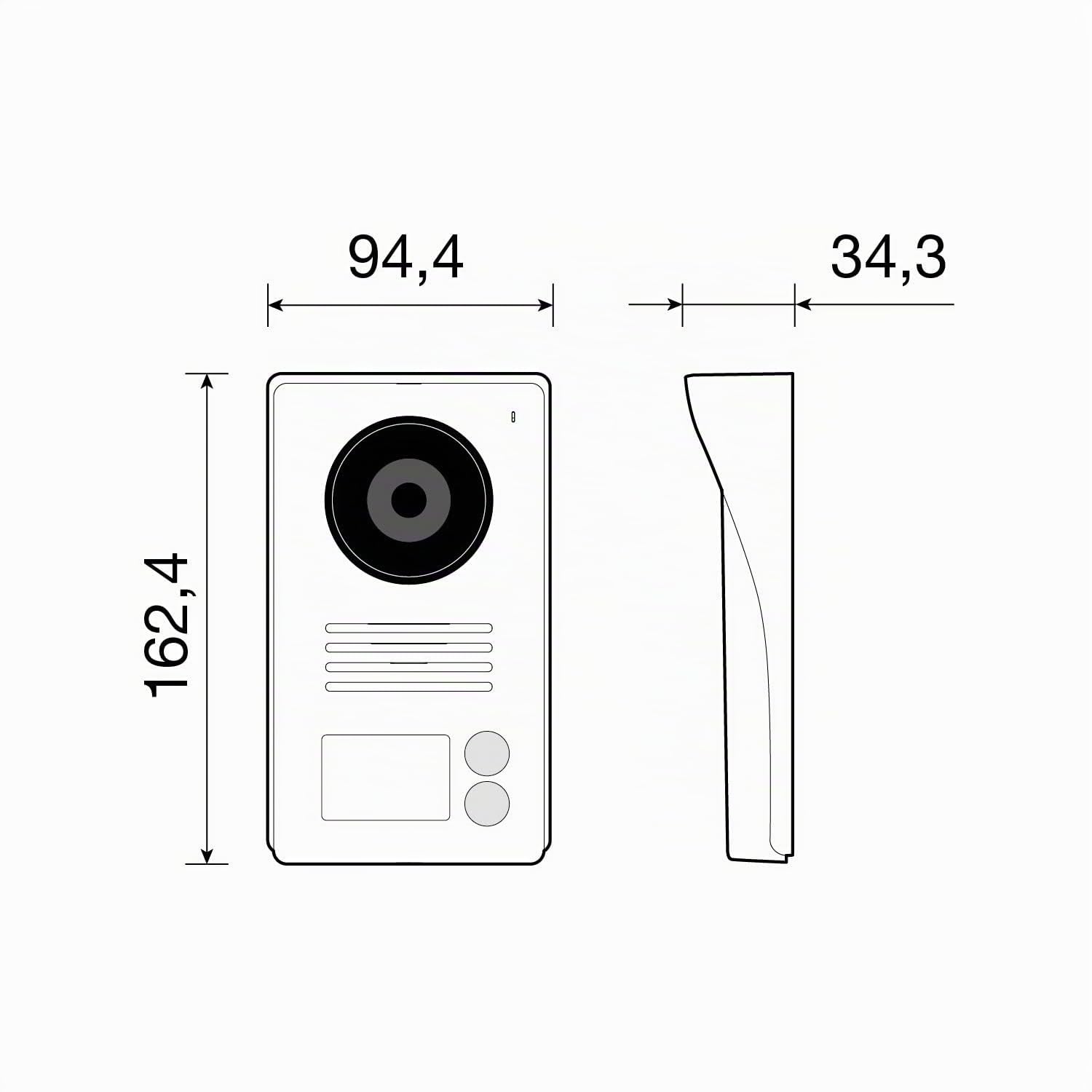 Vimar K40991 Kit portier-vidéo en saillie Contenant 2 portiers-vidéo Couleurs LCD 7'' Mains Libres 1024x600, Platine Audio-vidéo, alimentations avec fiches EU,UK,US,AUS