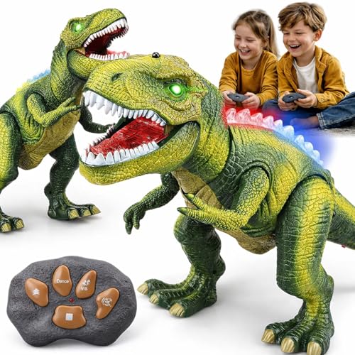 STEAM Life Remote Control Dinosaur Toys,Robot Walking & Dancing Dinosaur with Light and Realistic Roaring Sound, Electronic Steam Toy, Birthday Gift for Kids