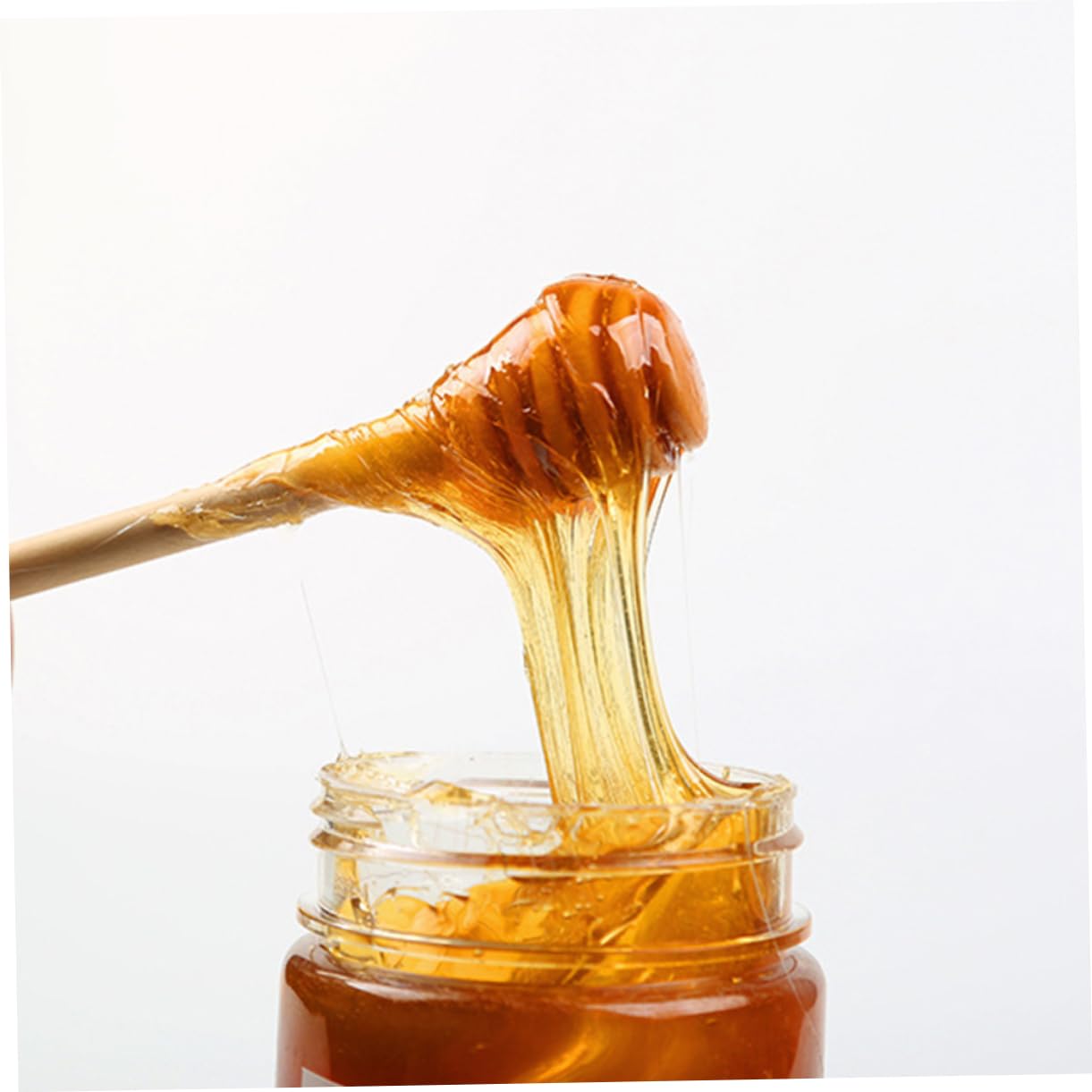 CIYODO 20pcs Wooden Honey Dipper Honey Server Mini Honey Mini Whisk Honey Pot Wand Honey Mixer Honey Serving Dipper Honey Stirrer Honey Spoon Dipper Honey Mixing Sticks Honey Ladle