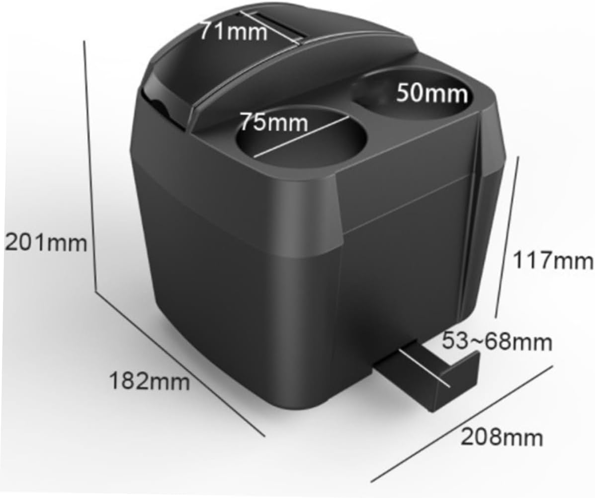 LIFKOME Car Garbage Trash Can Cup Holder Trash Container Space-Saving Storage Box Black