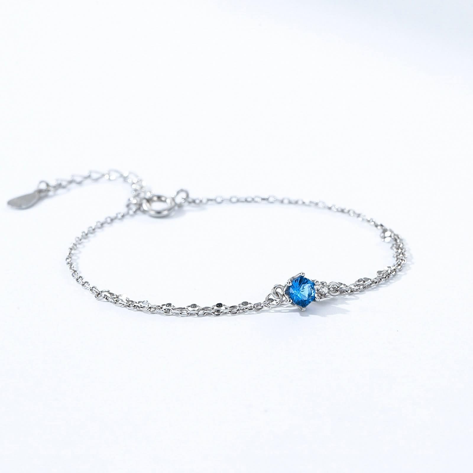 Pulseras para mujer, pulsera de novia, cadena de doble capa con topacio, regalos únicos para mujer