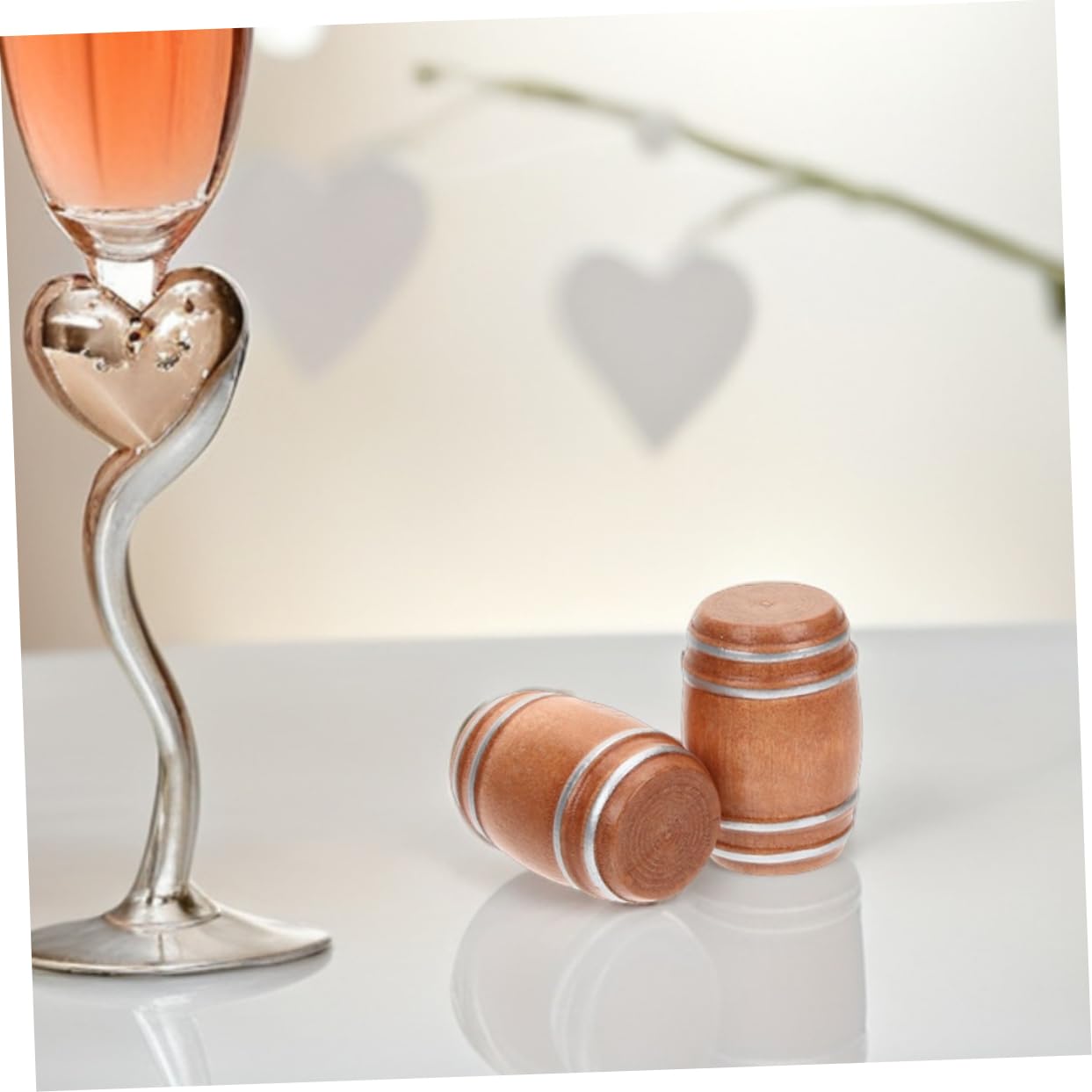 Mini Wooden Beer Barrel Set With Faucet & Glasses - Tiny Pub Decor For Dollhouse & Miniature Scenes