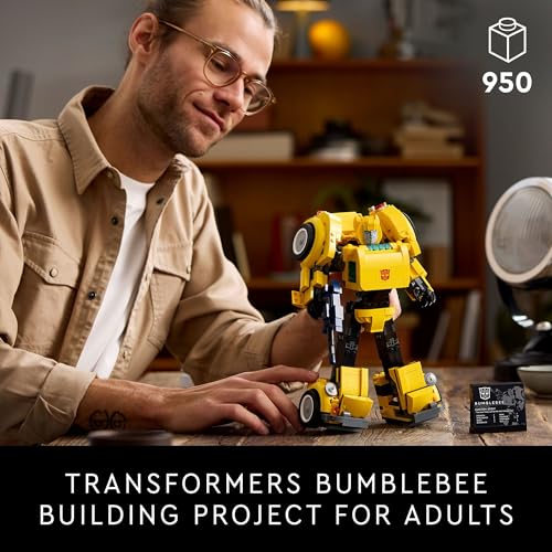 LEGO Icons Transformers Bumblebee Action Figure, Collectible Robot Gift for Adults, Movie Themed Model Building Set for Sci-Fi Enthusiasts and Transformers Fans, Converts to Vehicle Mode, 10338 image 3
