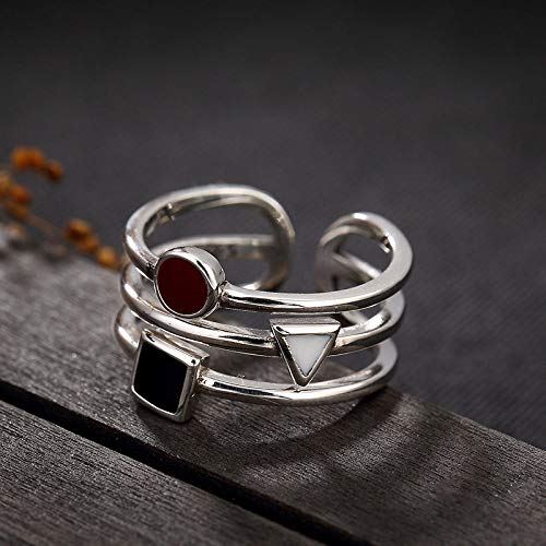 Bague ajustée anti-serrage anneau réglable en argent rétro pour dames - 3