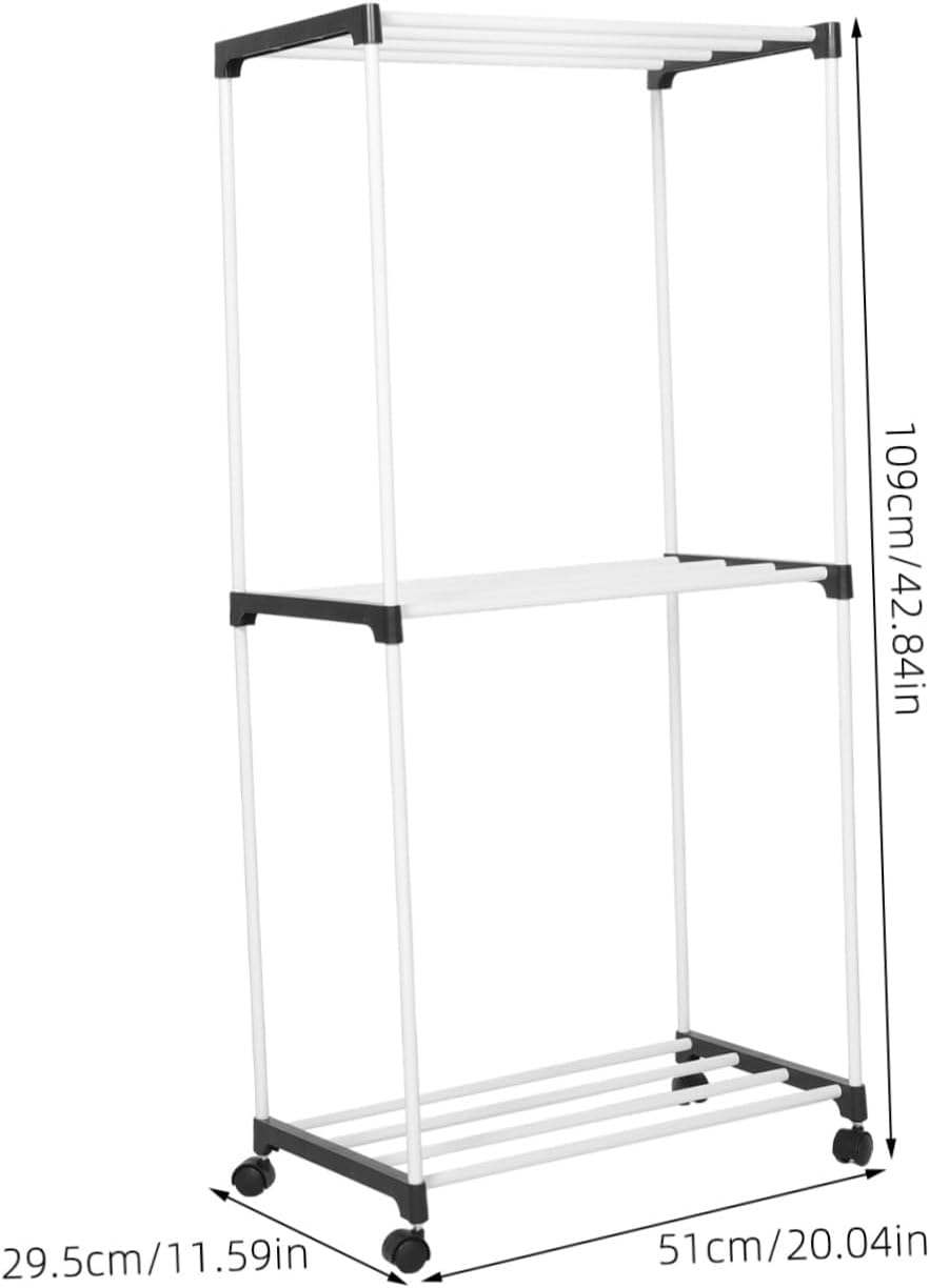 KOMBIUDA Towel Drying Rack Outdoor Heavy Duty Drying Rack for Laundry Portable Laundry Hanger Wheels Multi