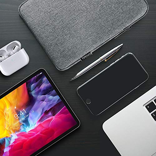 TiMOVO-Funda-para-iPad-Pro-129-20202021-MacBook-Air-13-Inch-MacBook-Pro-13-Galaxy-Tab-S7-Surface-Pro-X76543-Bolsa-de-13-Inch-Tablet-Poliester-con-Doble-Bolsillo-Gris-Claro
