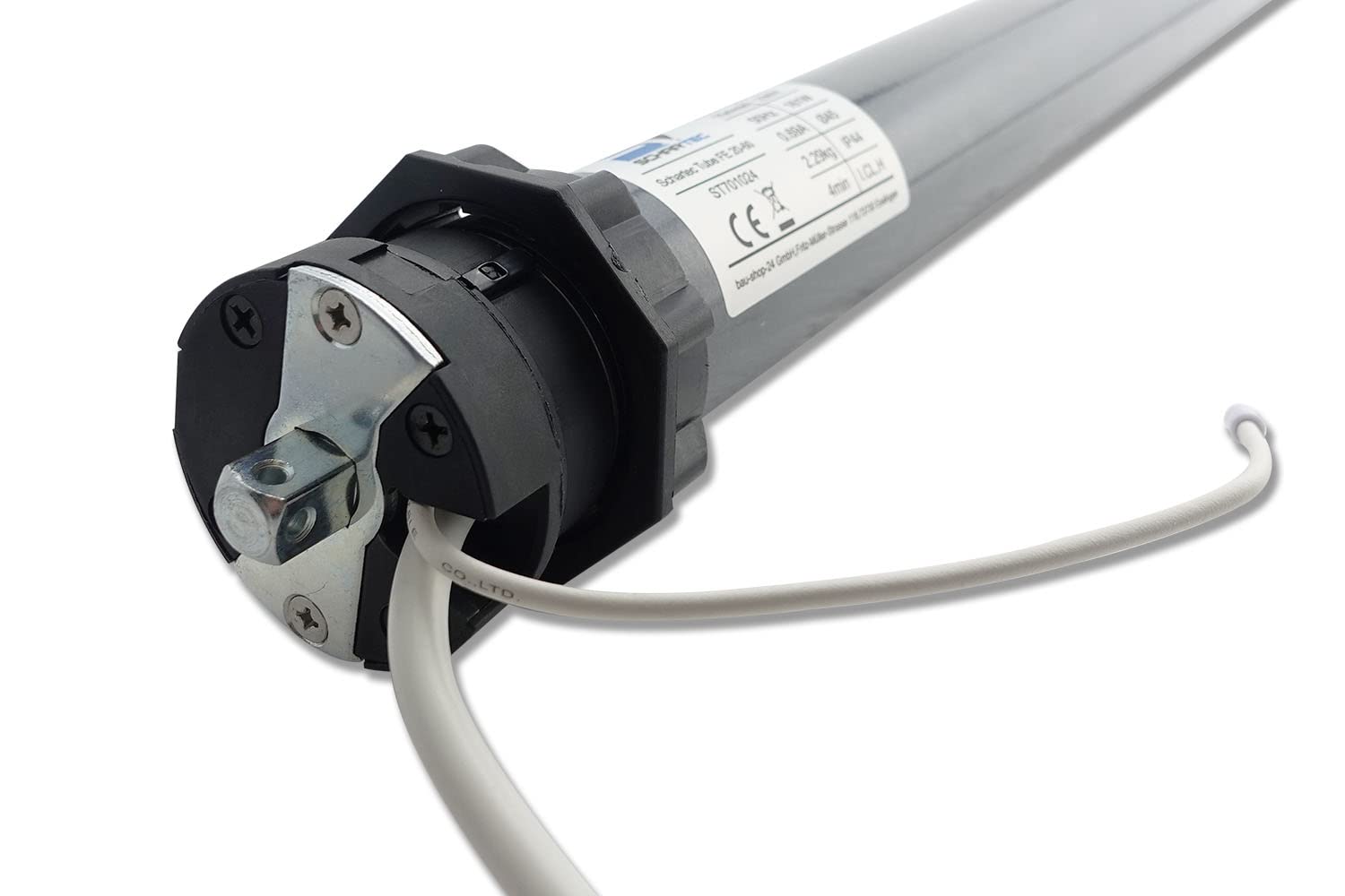 SCHARTEC Moteur de volet roulant sans fil avec interrupteur électronique Tube FE 20-60 - Moteur tubulaire 60 mm avec interrupteurs de fin de course électriques