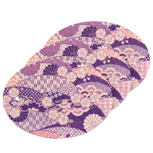 Esponjas absorbentes de flores de cerezo japonesas moradas, borrador mágico, esponjas de limpieza sin esfuerzo para uso doméstico para limpiar sartenes de cocina, vajilla y antiadherentes