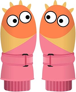 LA HAUTE - Guantes de esquí con diseño de alienígena, resistentes al viento, impermeables, guantes de nieve, cálidos, para niños y niñas de 6 a 12 años
