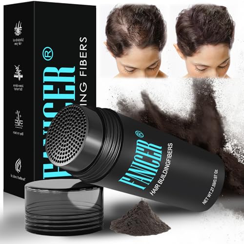 27.5g Polvere Fibre Per Capelli, Durabile Polvere Volumizzante Capelli Uomo e Donna, Copertura per capelli rare polvere, Creare capellis soffici, Riempire i diradati (Castano Scuro)