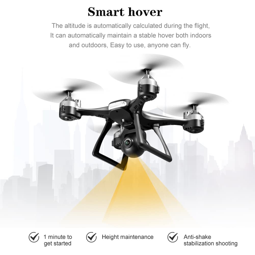 RC FPV Drone para Adultos, Mini Drone con cámara 4K, WiFi RC Drone Quadcopter, Vuelo de trayectoria, 75 Minutos de Tiempo de Vuelo, Modo sin Cabeza, Circle Fly, Smart Hover (3 baterías) (Roj