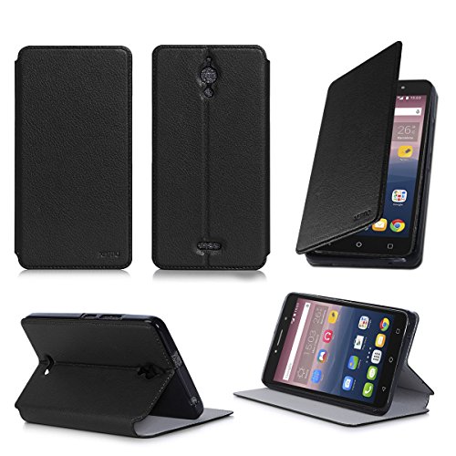 XEPTIO Nera Custodia Pelle Ultra Slim per Alcatel