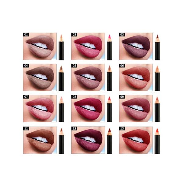 BONNIESTORE-12-Colors-Matte-Lip-Liner-Pencil-Set-High-Pigmented-Long-Lasting-Waterproof-Matte-Lip-Liners-and-Smooth-Makeup-Lip-Pencils BONNIESTORE Matte liquid Lipstick Set, Waterproof lipstick Set (#1)