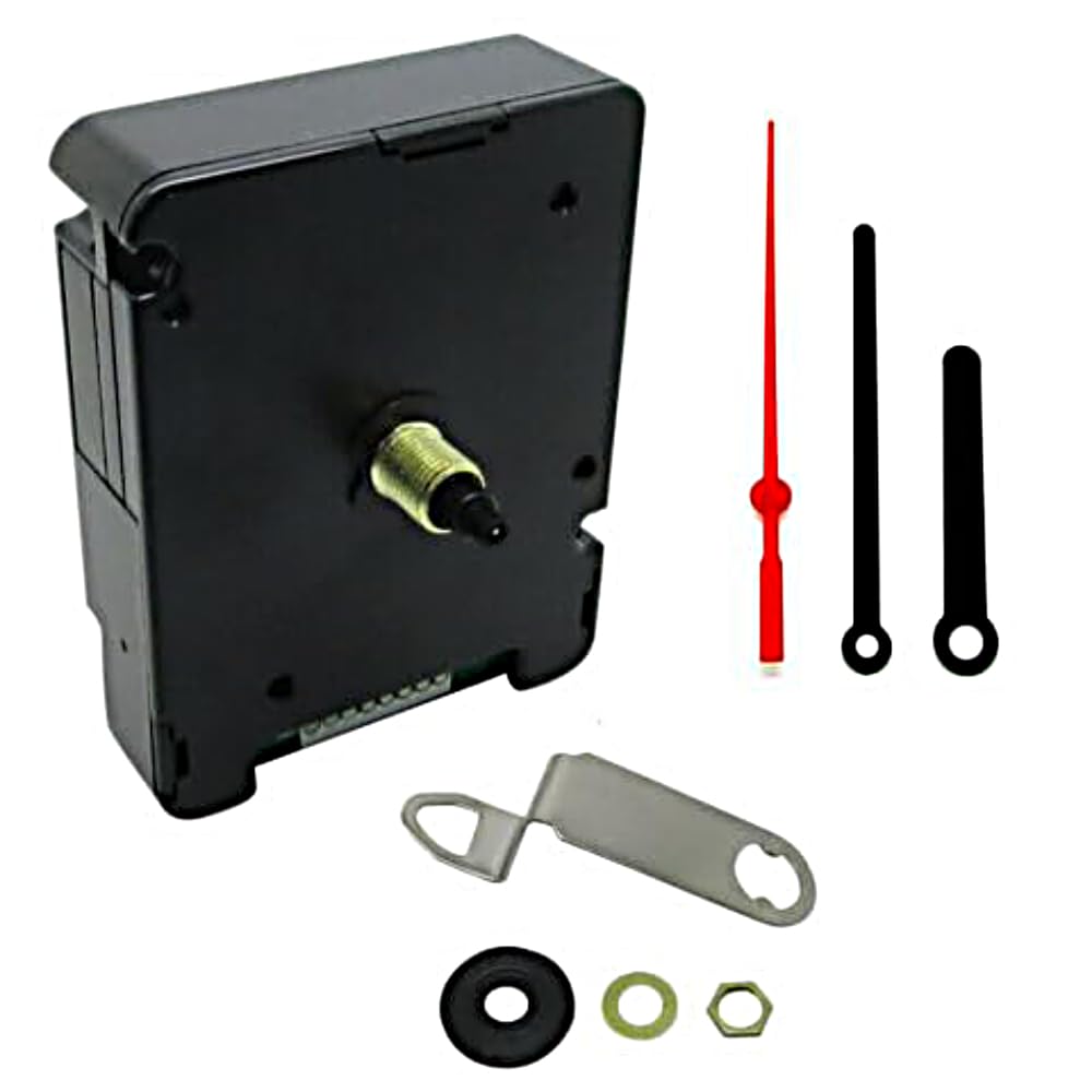 Silent Battery Operated Automic UK Radio Controlled Clock Movement Mechanism/Motor Quartz MSF Signal (1, 80mm Black Plastic Hands)