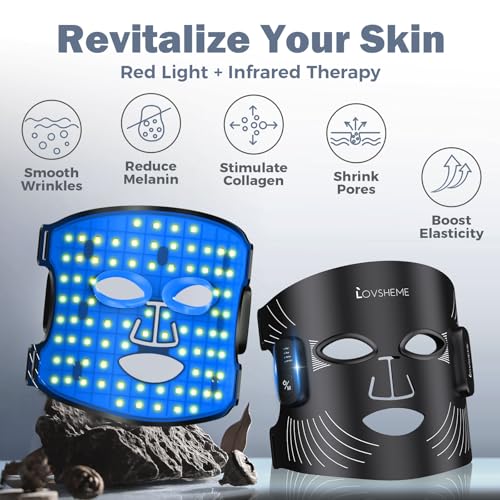 Image of Wireless LED Face Mask, Cordless Red Light Facial Mask with Even LED Coverage, Wearable Skincare Mask for At-Home Self Care