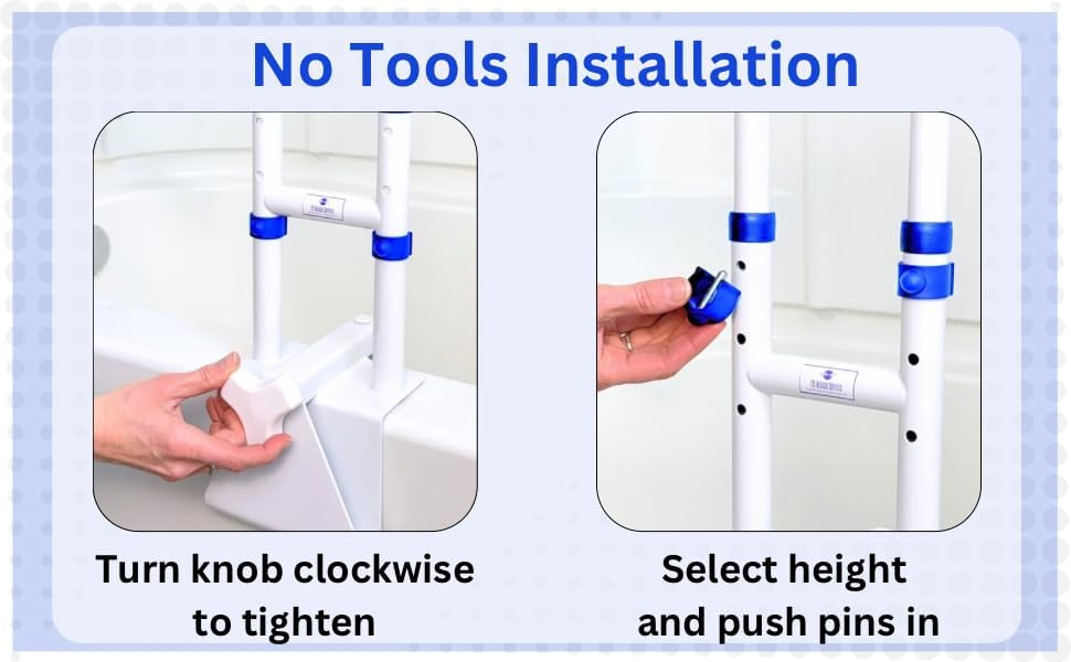 Miniatura 8 de Mango de bañera ajustable para ancianos  Barra de agarre resistente con abrazadera para bañera con capacidad de 300 libras  Barras de agarre para