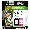 Paquete combinado de cartuchos de tinta 68XL 68E, color negro, compatible con HP Ink 68 68e 68XL, compatible con HP Envy 6155e 6555e 6152e 6552e 6558e 6110e 6500e 6520 6520e 6530e 6531e