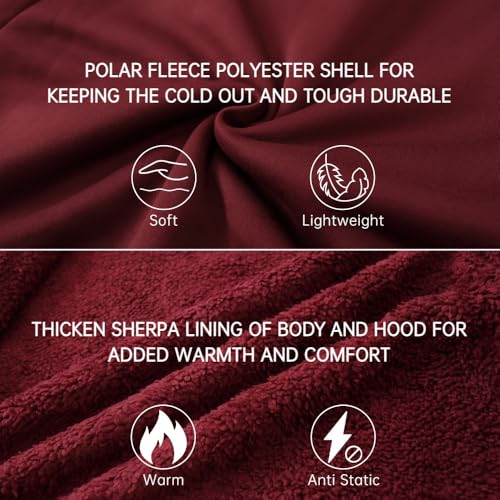 Image of LeeHanTon Sherpa Lined Hoodies for Men Heavyweight Full Zip Up Sweatshirt Thick Fleece Winter Warm Work Jackets Plus Size