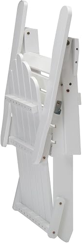 Miniatura 4 de Juego de 4 sillas Adirondack de madera blanca plegables para patio al aire libre, porche, césped, piscina, patio, jardín, hoguera, resistente