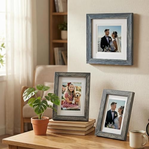 Cadre photo rustique en bois incassable avec plexiglas de table - 3