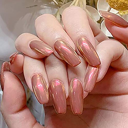 Brishow Künstliche Nägel Falsche Nägel Glasur Lange Fingernägel gefälschte Nägel Ballerina Acryl Stück auf Nägeln 24…