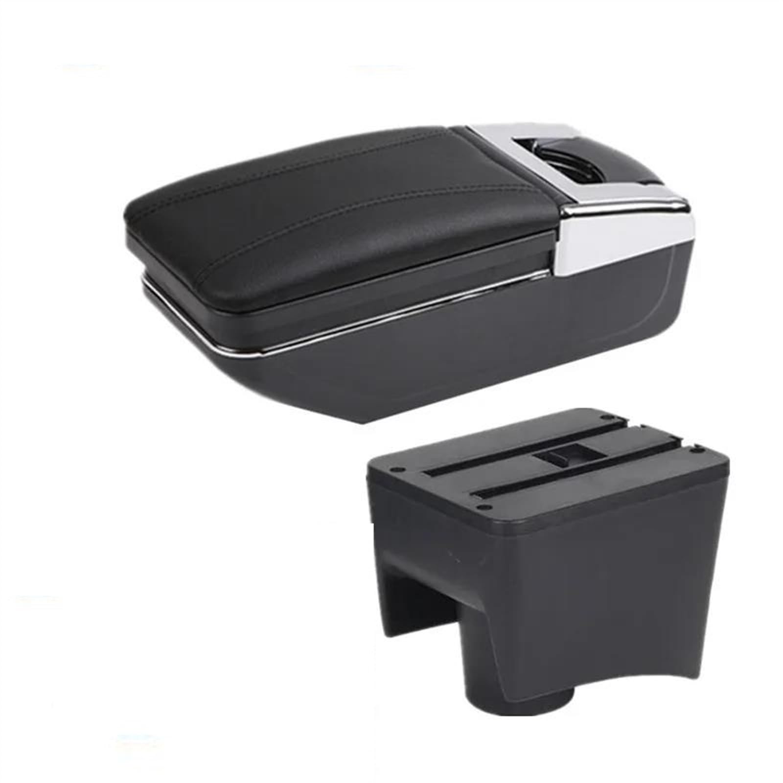 NMJLQW Storage Rack 2010-2018 Car Armrest Box Center Storage Box Car Accessories Retrofit For POLO Mk5 6R For Vento(A black line)